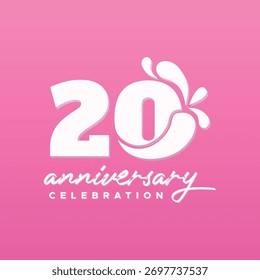 20 anos aniversário número Vetor Design modelo ilustração coleção