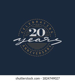 20 years anniversary pictogram vector icon, 20th year birthday logo label.