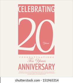 20 years anniversary retro background