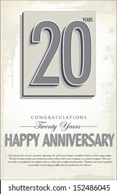 20 years anniversary retro background