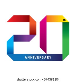 20 years anniversary ribbon, vector