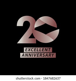 20 Years Anniversary Soft Celebration Vector Template Design Illustration