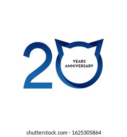 20 Years Anniversary Template Design. Vector Eps 10
