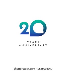 20 Years Anniversary Template Design. Vector Eps 10