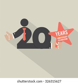 20 Years Anniversary Typography Design Vector Illustration