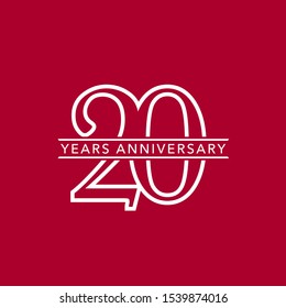 20 years anniversary vector icon, logo. Design element with composition of number and text for 20th anniversary 
