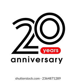 20 years anniversary vector icon, logo. Graphic design element for 20th anniversary