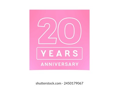 20 years anniversary vector icon, logo. Graphic design element with number and text composition for 20th anniversary. Suitable for card or packaging