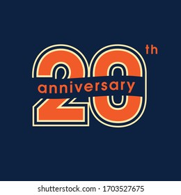 20 years anniversary vector logo, icon. Graphic design element with number for 20th anniversary greeting card or banner