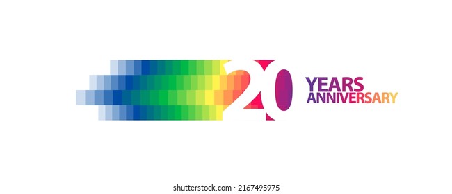 20 years anniversary vector logo, icon. Graphic design element with number for 20th anniversary greeting card or banner