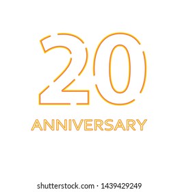 20 years anniversary vector, style  for celebration, logo template