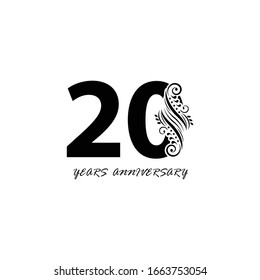 20 years anniversary vector, style  for celebration, logo template
