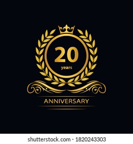 20 years anniversary vector, style  for celebration, logo template