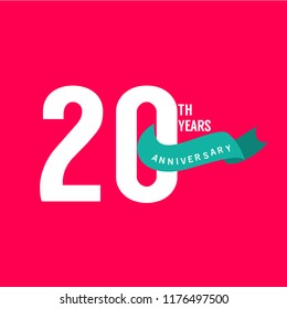 20 Years Anniversary Vector Template Design Illustration