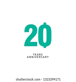 20 Years Anniversary Vector Template Design Illustration.