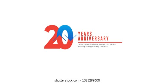 20 Years Anniversary Vector Template Design Illustration.