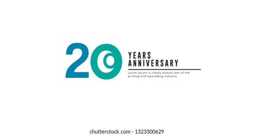 20 Years Anniversary Vector Template Design Illustration.
