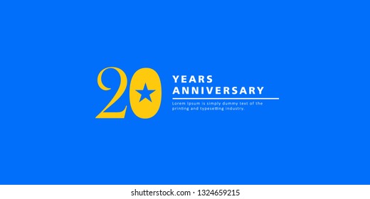 20 Years Anniversary Vector Template Design Illustration.