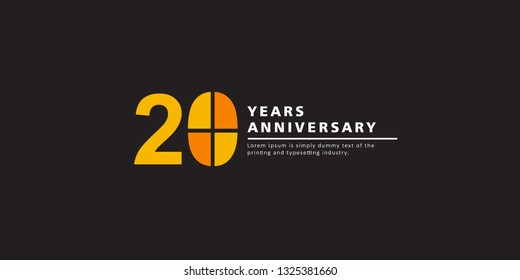 20 Years Anniversary Vector Template Design Illustration.