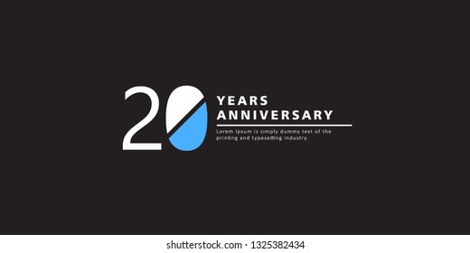 20 Years Anniversary Vector Template Design Illustration.