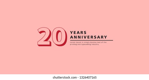 20 Years Anniversary Vector Template Design Illustration.