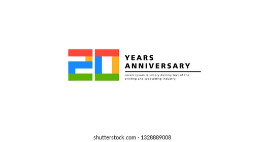 20 Years Anniversary Vector Template Design Illustration.