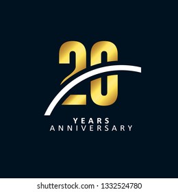 20 Years Anniversary Vector Template Design Illustration.