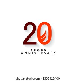 20 Years Anniversary Vector Template Design Illustration, flat design with shadows