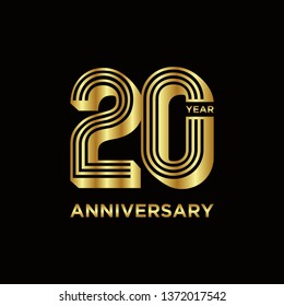 20 years anniversary vector template