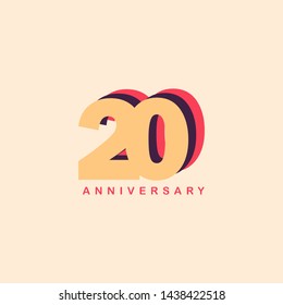 20 Years Anniversary Vector Template Design Illustration