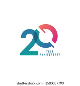 20 Years Anniversary Vector Template Design Illustration
