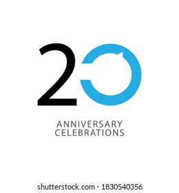 Plantilla vectorial de 20 años.