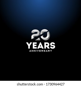 20 Years Anniversary White Number Vector Design