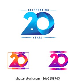 20 years celebration vector logo