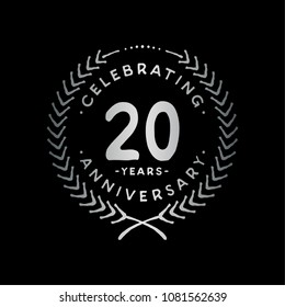 20 years design template. 20th vector and illustration.