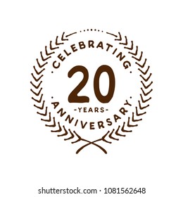 20 years design template. 20th vector and illustration.