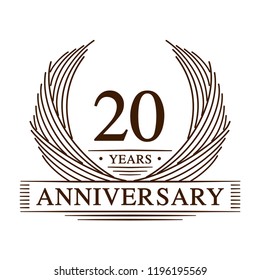 20 years design template. 20th anniversary. Vector and illustration.