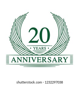20 years design template. 20th anniversary. Vector and illustration.