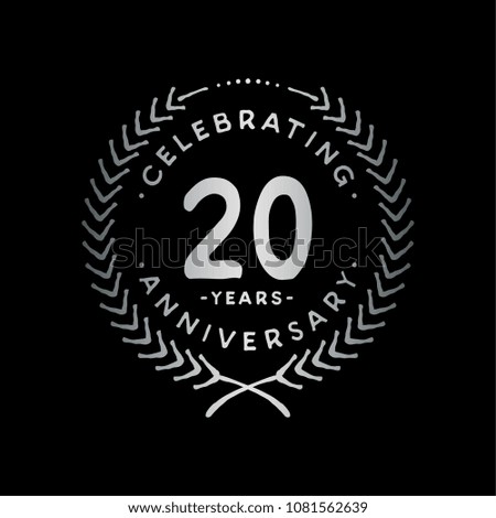 20 years design template. 20th vector and illustration.