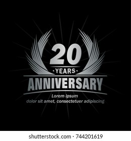 20 years design template. Anniversary vector and illustration template.