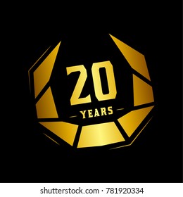 20 years design template. Anniversary vector and illustration template.