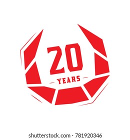 20 years design template. Anniversary vector and illustration template.