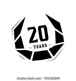 20 years design template. Anniversary vector and illustration template.