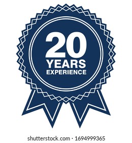 20 Years Experience Badge Icon Vector Logo