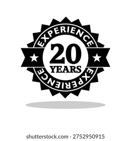 20 years experience icon with shadow