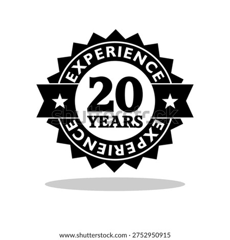 20 years experience icon with shadow