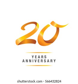 20 years golden anniversary celebration logo , isolated on white background