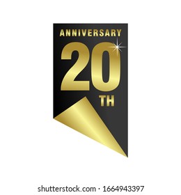 20 years golden anniversary logo template