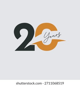 20 years illustration template design