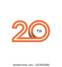 20 years label in modern and minimalist style